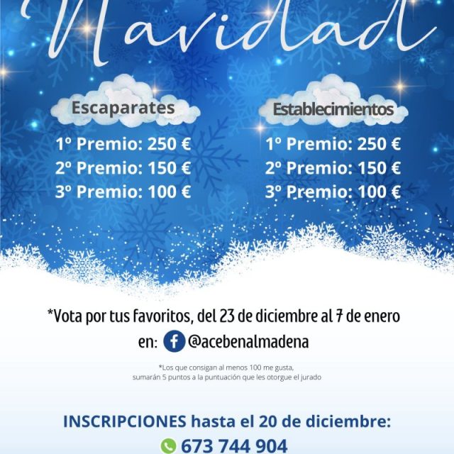 ACEB Y ACCAB CONVOCAN EL CONCURSO DE DECORACIÓN DE NAVIDAD, CON 1.000 EUROS EN PREMIOS
