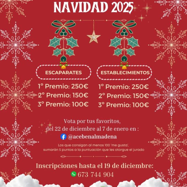 ABIERTO EL PLAZO PARA EL CONCURSO DE DECORACIÓN DE NAVIDAD DE ACEB-ACCAB, CON 1.000 EUROS EN PREMIOS