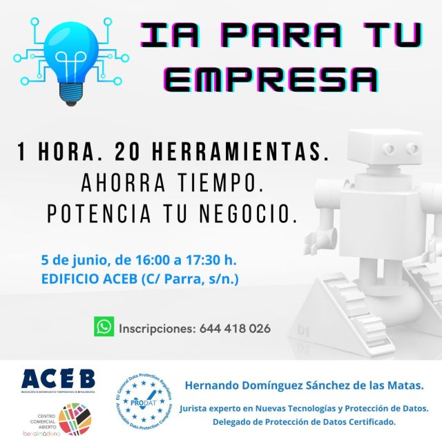 ACEB-ACCAB ORGANIZAN UN TALLER PARA EL USO DE HERRAMIENTAS INTELIGENCIA ARTIFICIAL EN LAS EMPRESAS