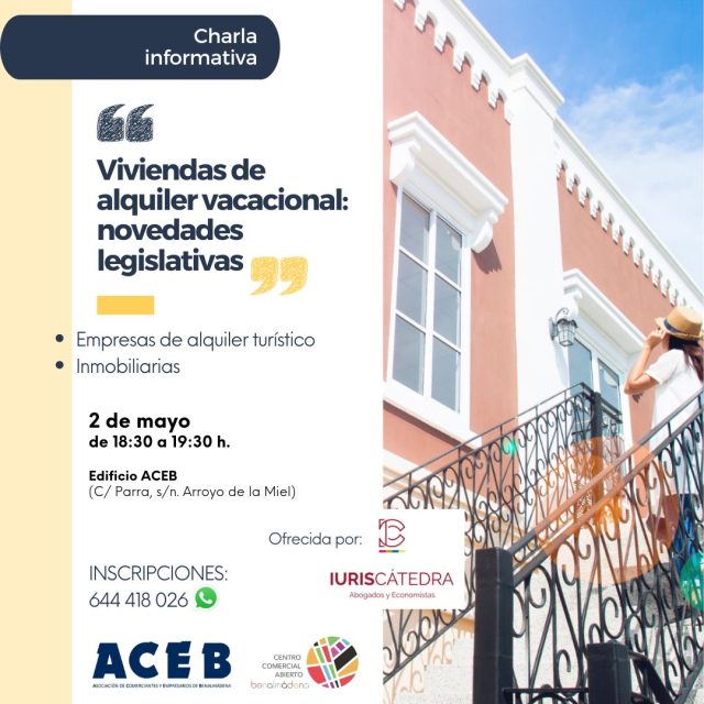 ACEB-ACCAB ORGANIZAN UNA CHARLA SOBRE NOVEDADES LEGISLATIVAS PARA LAS VIVIENDAS DE ALQUILER VACACIONAL