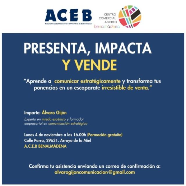 LA SEDE DE ACEB-ACCAB ACOGERÁ EL TALLER ‘PRESENTA, IMPACTA Y VENDE’, SOBRE COMUNICACIÓN EMPRESARIAL ESTRATÉGICA