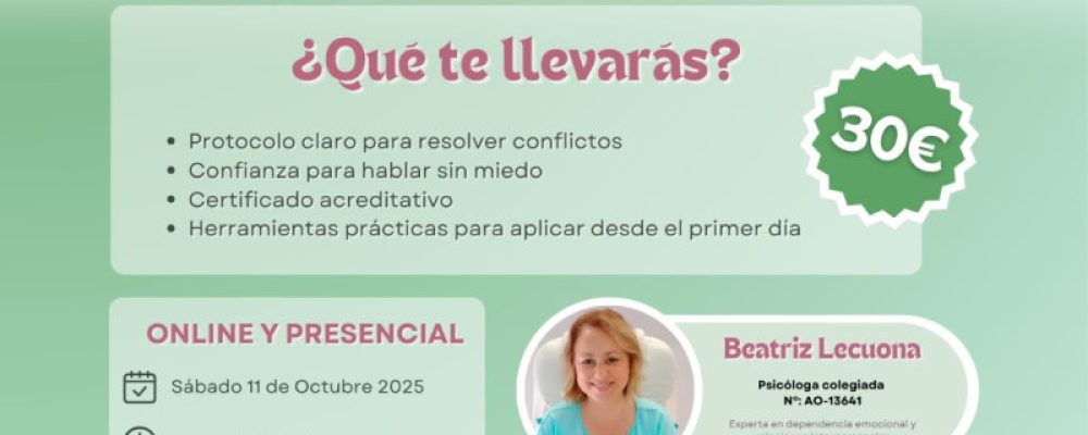 LA SEDE DE ACEB-ACCAB ACOGERÁ UN TALLER PARA HABLAR SIN MIEDO, IMPARTIDO POR LA PSICÓLOGA BEATRIZ LECUONA
