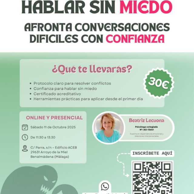LA SEDE DE ACEB-ACCAB ACOGERÁ UN TALLER PARA HABLAR SIN MIEDO, IMPARTIDO POR LA PSICÓLOGA BEATRIZ LECUONA